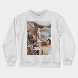 Interior of the Furstenberg Gallery by Carl Larsson Crewneck Sweatshirt